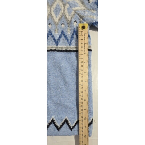 Loft Women's Sequin Fair Isle Cardigan Sweater Blue Shimmery Winter Holidays XXL - Picture 11 of 15